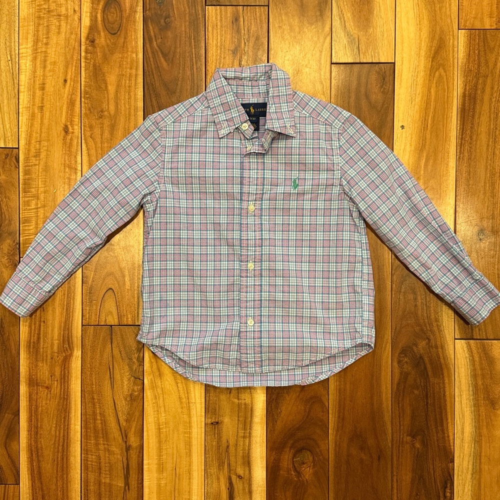 Ralph Lauren Blue and Pink Checkered Shirt